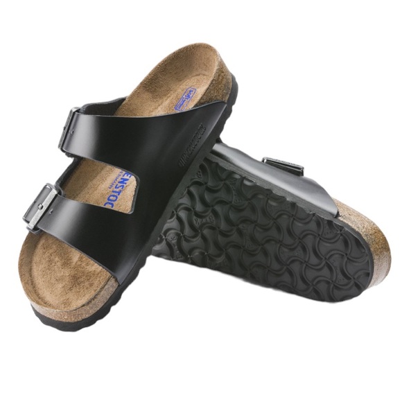 Birkenstock Other - Birkenstock Arizona Black Oiled Leather Amalfi 2-Strap Soft Footbed Size 39
